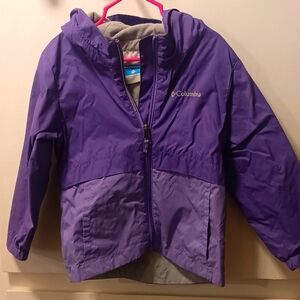 Girls Purple Columbia Rain Jacket Size 4T